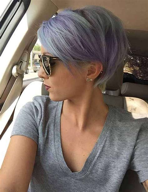 Photos Tapered Gray Pixie Hairstyles With Textured Crown