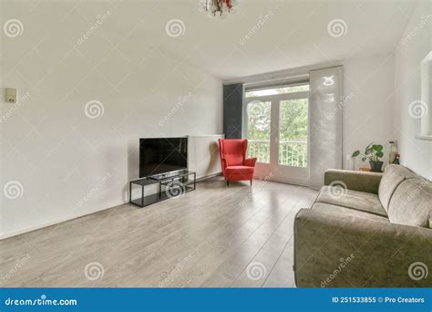 Spacious Living Room In Modern Apartment Stock Image Image Of Style