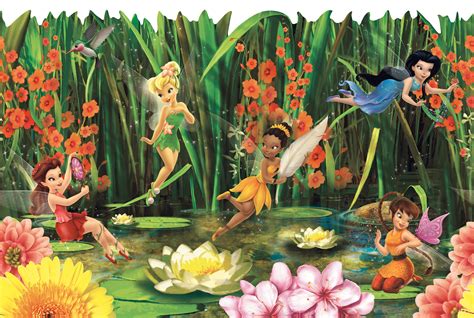 York Wallpaper Disney Fairies Fairies And Lilly Pads