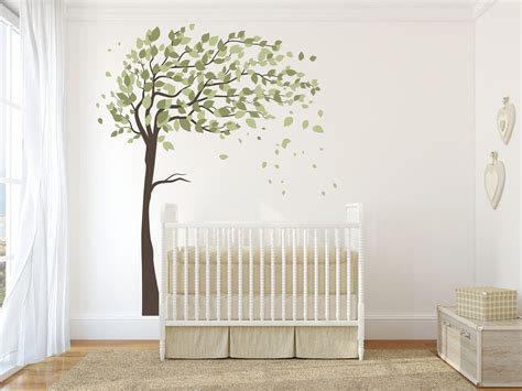 Nursery Wall Decal Tree Vinyl Decal Tree Wall Decal Tree And Leaves