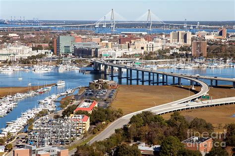 Aerial Of Downtown Charleston Photograph By Bill Cobb