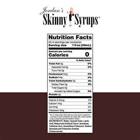 Jordan S Skinny Mixes Syrups Mocha Sugar Free Coffee Flavoring Syrup