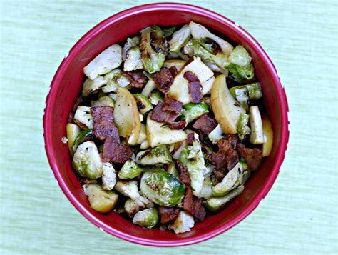 The brussels are tender and have a delicious savory flavor (thanks to butter, garlic, and diced onion). Roasted Brussels Sprouts with Bacon & Apples ~ Sweet ...