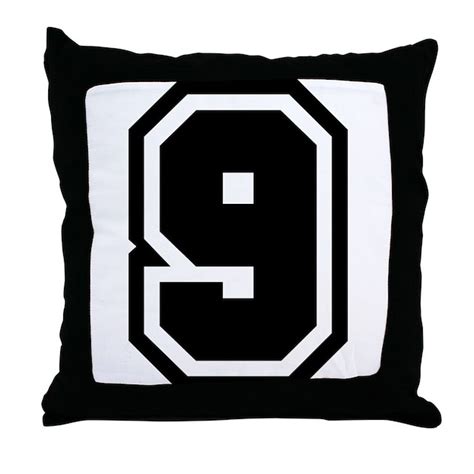 Varsity Uniform Number 9 Throw Pillow By Bluegreenred