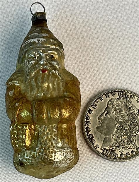 Lot Vintage S Santa Claus Figural Mercury Glass Hand Blown German Ornament