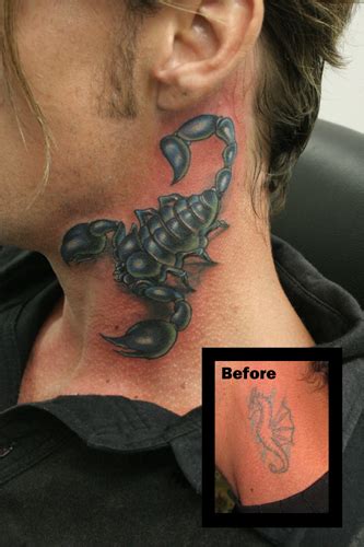 See more ideas about tattoos, neck tattoo, back of neck tattoo. Scorpion Neck Cover-up Tattoo by Seoul Ink Tattoo