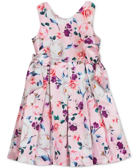 Rare Editions Little Girls Floral Print Pleated Dress Macys