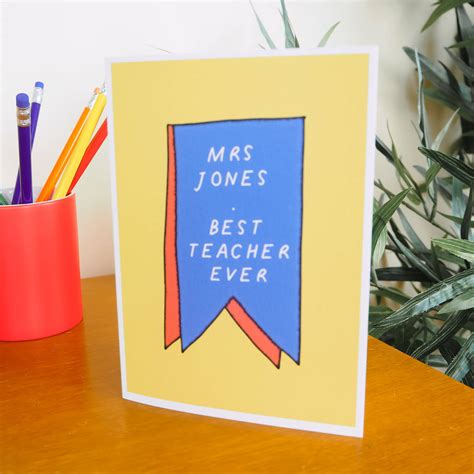 Personalised Best Teacher Ever Award Thank You Card By Rock On Ruby