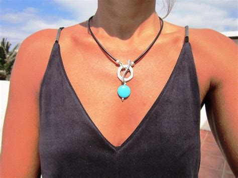 Turquoise Necklace Turquoise Necklaces Turquoise Choker Etsy