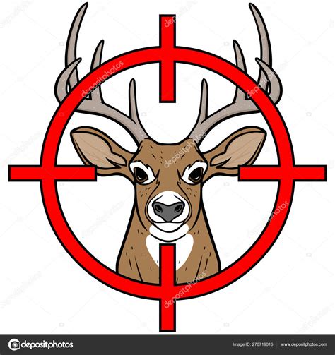 Deer Hunting Cartoon Illustration Deer Hunting Icon Stock Vector Image