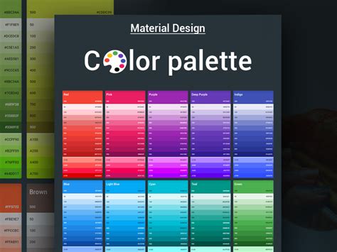 Material Design Color Palette Uplabs