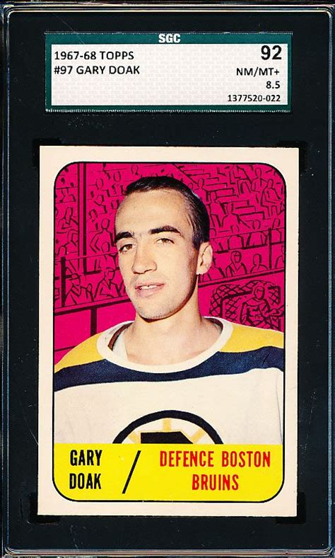 Lot Detail 1967 68 Topps Hockey 97 Gary Doak Boston Bruins Sgc 92