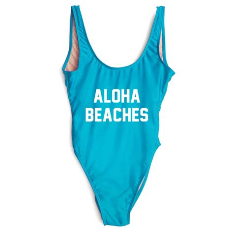 One Piece Swimsuit 2019 New Letter Print Aloha Beaches Swimwear Women