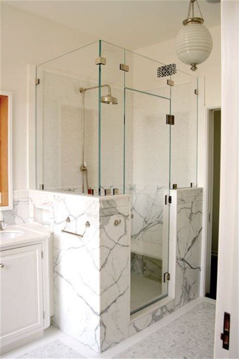 Run solid glass piece from back wall over bench area. 44 best Half Wall Showers images on Pinterest | Bathroom ...