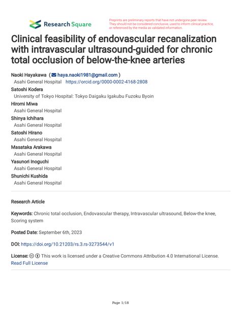 Pdf Clinical Feasibility Of Endovascular Recanalization With