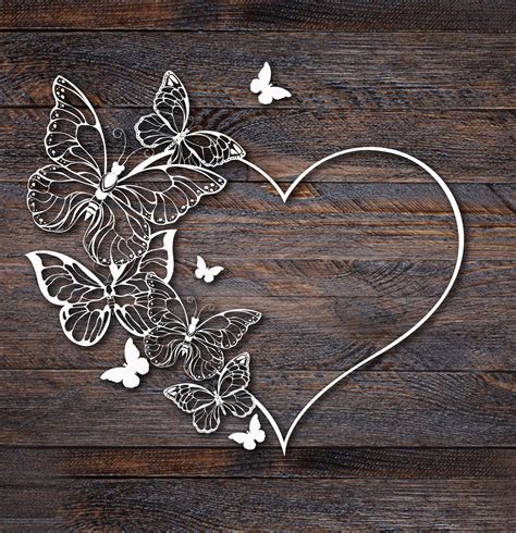 Butterfly Heart Svg Free Butterfly With A Heart On Frontal Wing On