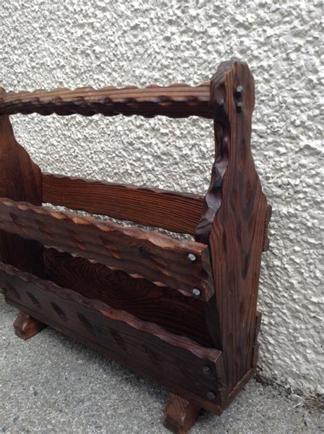 Country Cottage Solid Oak Rustic Magazine Rack