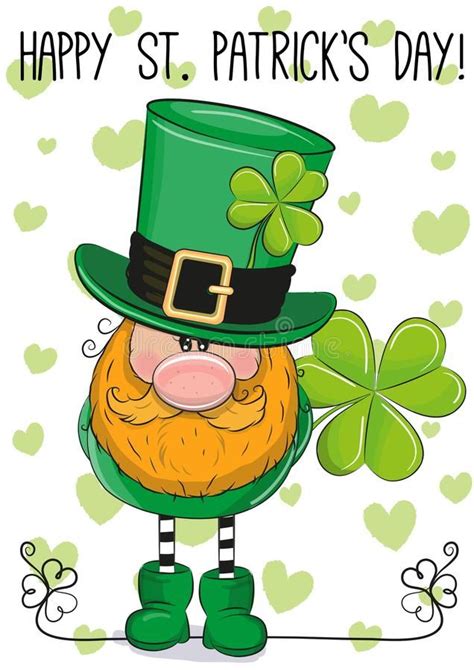St Patricks Greeting Card With Leprechaun St Patricks Greeting Card