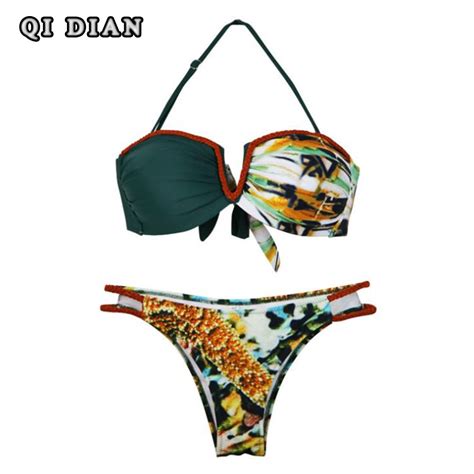 Qi Dian Bikini Set 2017 Summer Swimwear Biquini Women Sexy Beach