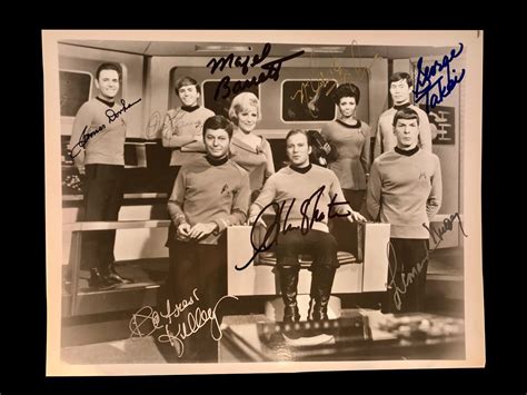 Star Trek The Original Full Cast Hand Signed Photo Shatner Nimoy