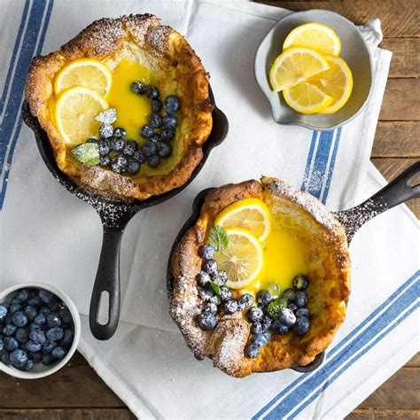 Mini Dutch Babies With Lemon Curd And Blueberries Nerds With Knives