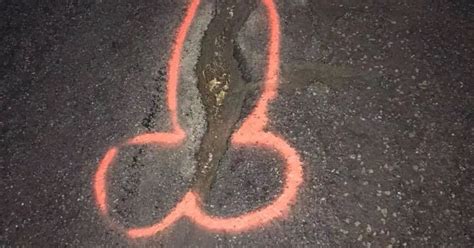 Mystery Artist Spray Paints Penises Around Molesey Potholes And The Council Isn T Happy