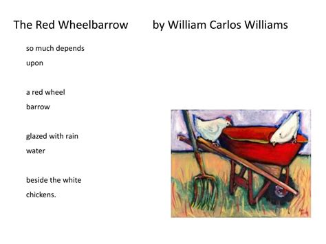 To Describe The Images In The Red Wheelbarrow Williams Uses