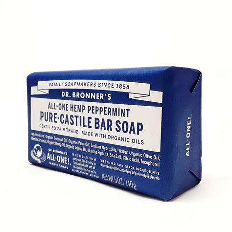 Dr Bronners Peppermint Pure Castille Bar Soap