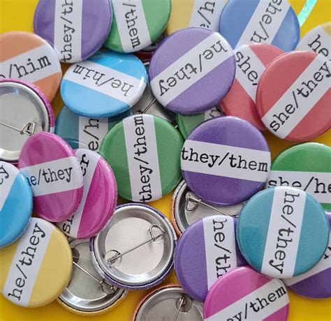 Bulk Pack Of Pronoun Badges 25mm Your Choice Of Pronouns Etsy