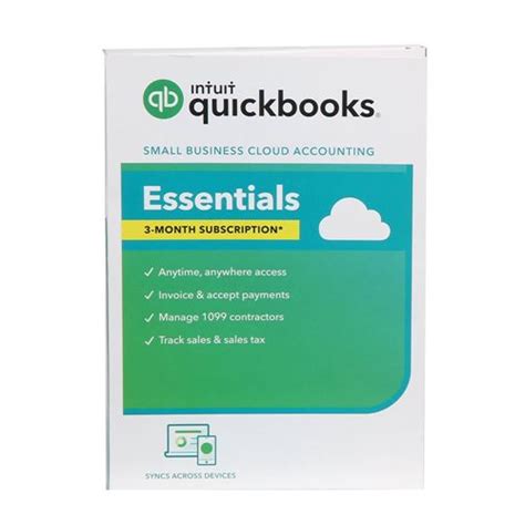 Intuit Quickbooks Online Essentials 2023 3 Month Subscription Micro