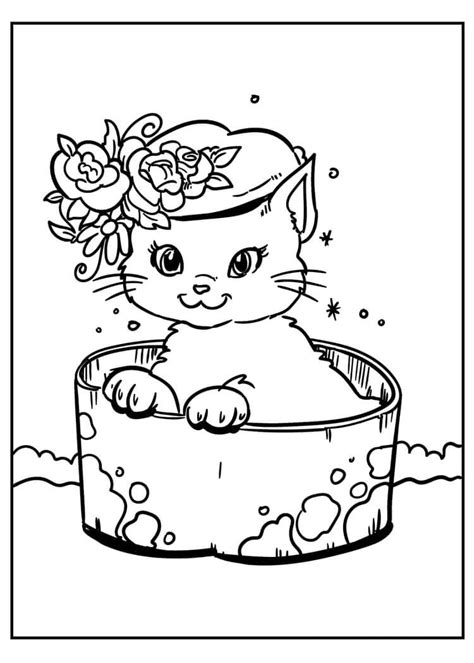 Kolorowanka Kot Z Kwiatowym Ogrodem Pobierz Wydrukuj Lub Pokoloruj