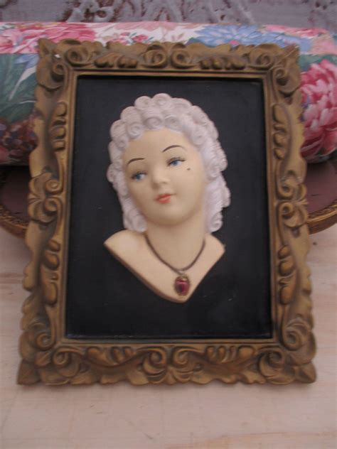 Reduced Vtg Chalk Resin Framed Victorian Lady Bust Portrait 3d Etsy