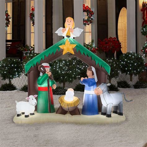 Christmas Inflatable Nativity Scene Decor Outdoor Garden