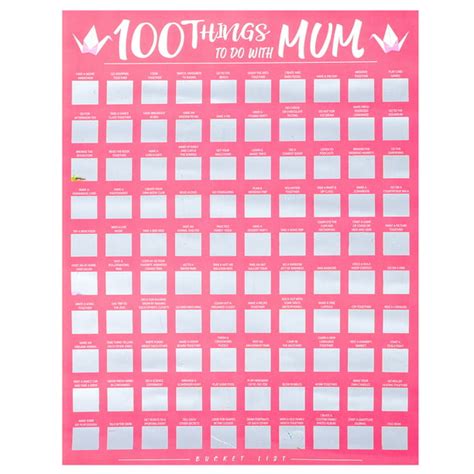 Homemaxs 100 Things To Do With Mom Wish List Scratch Off Poster Things