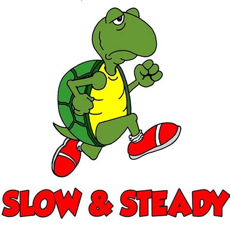 Slow And Steady Cartoon Running Turtle Poster By Jaycartoonist