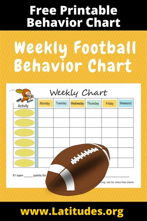 Free Weekly Behavior Chart Football Player Acn Latitudes