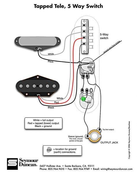 Three cool alternate wiring schemes for telecaster. Seymour Duncan Wiring 5 Way Switch | Telecaster custom, Guitar pickups, Fender telecaster