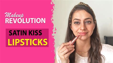 Makeup Revolution Satin Kiss Lipstick Swatches Tutorial Pics