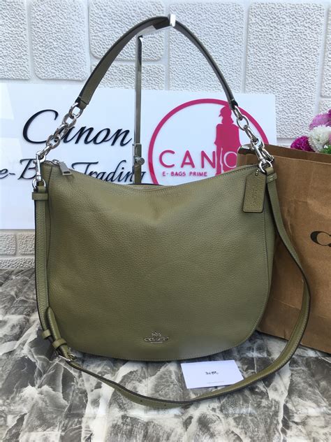 Coach Olive Green medium Leather Hobo Bag - Canon E-Bags Prime