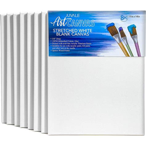 Juvale Stretched Canvas Panels 11 X 14 Artist Canvas Boards For