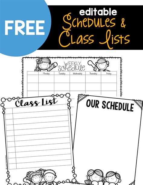 Editable Schedules And Class Lists Lovely Commotion Preschool
