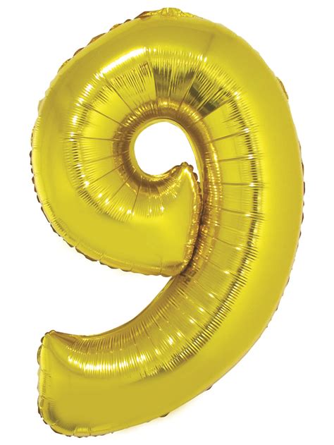 38 Mylar Gold Number 9 Balloon Country
