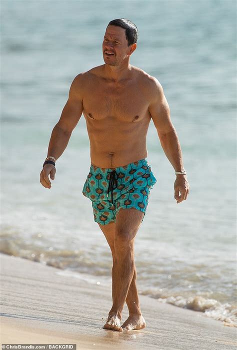 Shirtless Mark Wahlberg 50 Displays His Muscular Physique On The