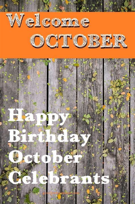 Happy October Birthday Images Printable Template Calendar