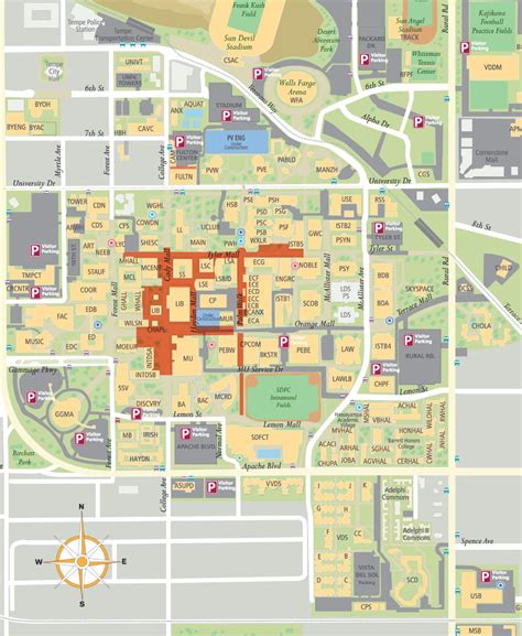 Arizona State Campus Map Map Vector
