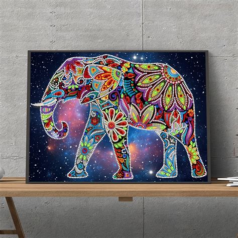 Luminous Diamond Painting Crystal Rhinestone Elephant