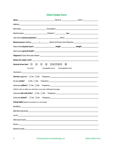 Create a business partnership with, colleagues, friends or family. Client Intake Form printable pdf download