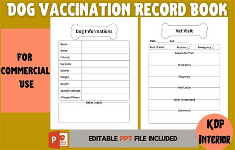 Dog Vaccination Chart Printable Instant Download Pdf Ph