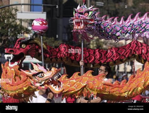 180218 Los Angeles Feb 18 2018 Dragon Dancers Perform During