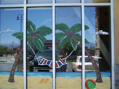 Learn to paint summer theme acrylic paintings taught by artist tracie kiernan. Bawden Fine Murals: window painting/ seasons Spring,Summer ...